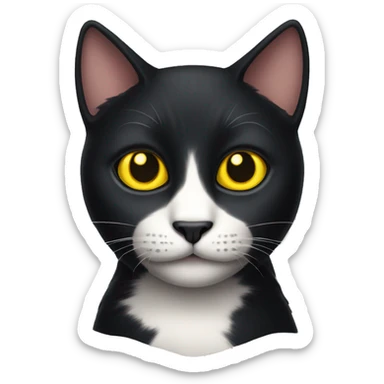 a black cat with yellow eyes sticker