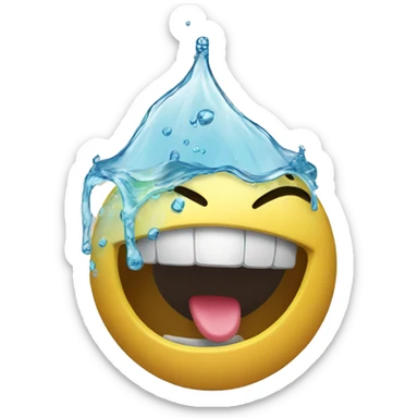 Money mouth with water coming out of it  sticker