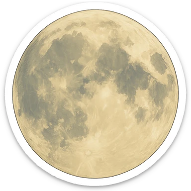 realistic ghibli style moon sticker