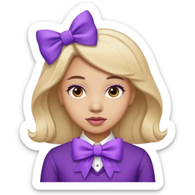 Moño morado coqueto sticker