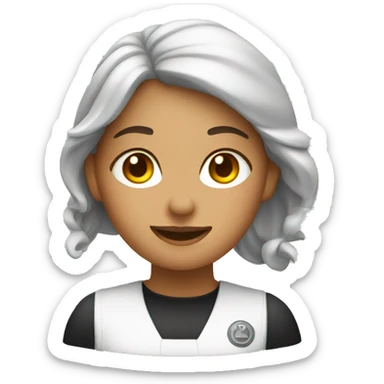 a female barista sticker