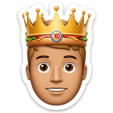 Guy with Burger King crown on sticker