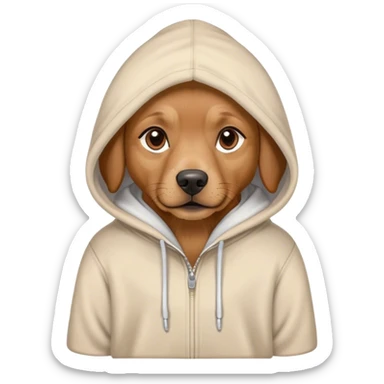 brown dog with hoodie sticker