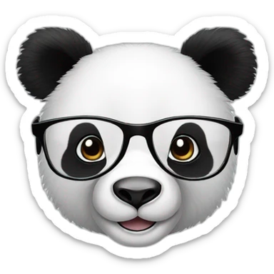 Generate an image of a geeky panda wearing glasses. Highlight its playful personality and enthusiasm for technology in the illustration sticker