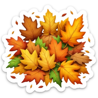 A combination of autumn leaves and autumn wind sticker