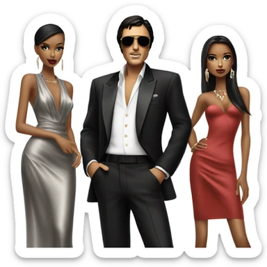 Tony Montana with 3 stylish models sticker