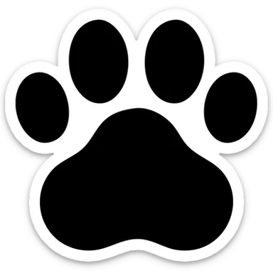 cat paw print with toe beans visible sticker