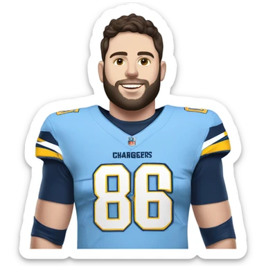Baker Mayfield in a Chargers powder blue team uniform  sticker