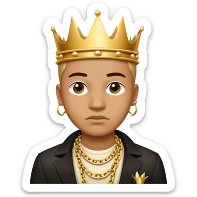 Gangster tilted crown king sticker