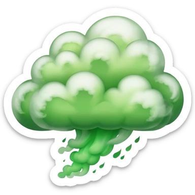 rising cloud of green smoke after explosion sticker