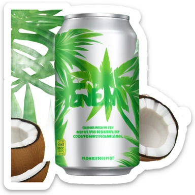 Energy drink coconut pp flavor sticker