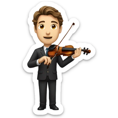 man with brown hair in a suit playing violin  sticker