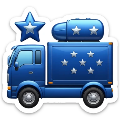 truck with stars sticker