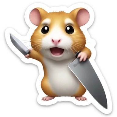 Hamster with knife sticker