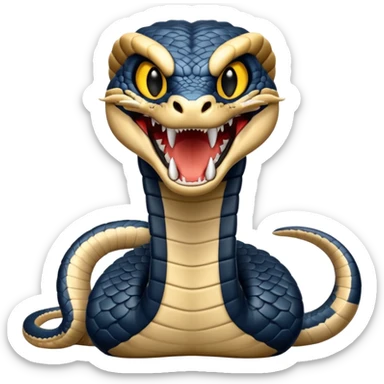 cobra is in its upright defensive posture sticker