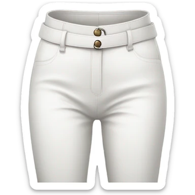 White High waisted leather pants isolated sticker
