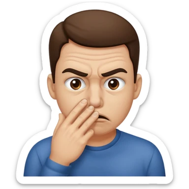 pinching nose angrily nose nose sticker