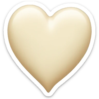 Cream heart  sticker