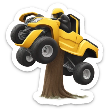 four wheeler crash into a tree sticker