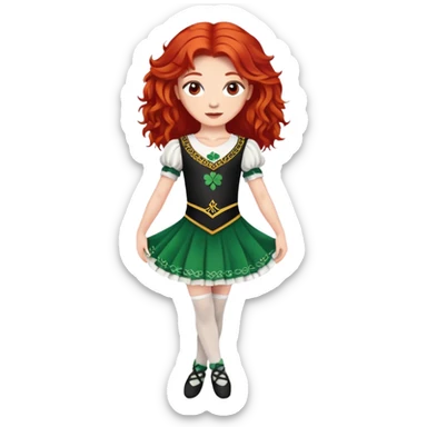 Irish dancer with red hair sticker