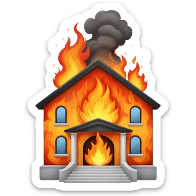 school on fire  sticker