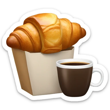 croissant and coffee take out sticker