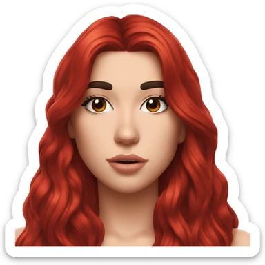Dua lipa red hair  sticker