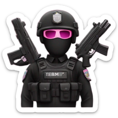 Black Uniform - Anti-Terrorism Police - Pink Gun sticker