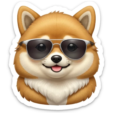 Kawaii-style Shiba Inu wearing sunglasses looking cool sticker