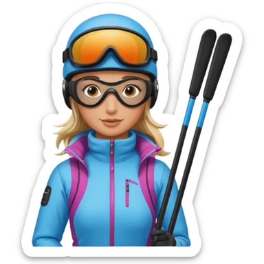 woman with ski sticker