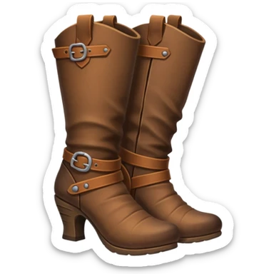 medievil boots, simpleand plain fantasy adveture boots, female, no laces, high heels sticker