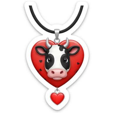 i need combination of this two emojis for making a neckless ❤️🐮  sticker