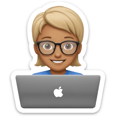 make an emoji of a developer behind laptop sticker