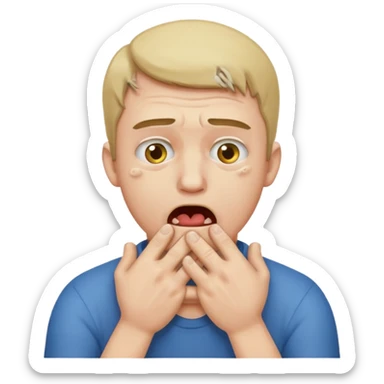 guy choking himself with two hands looks like emoji  sticker