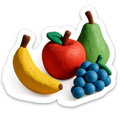 matte sculpted fruit sticker