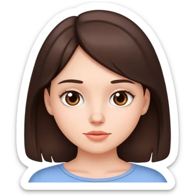 Naked short brunette pretty girl touching herself sticker