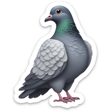 Pigeon with a heart sticker