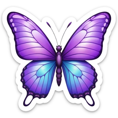 Purple butterfly with sharp ends on their wings sticker