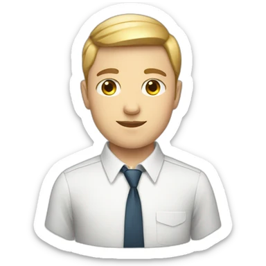 white boy wearing a shirt and tie sticker