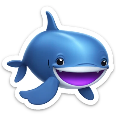 Blue whale purple happy sticker