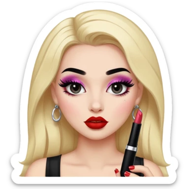 Boujy baddie best friends, fair skin, trendy heavy makeup sticker