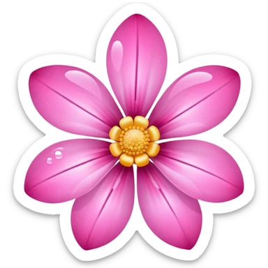 Pink flower sparkling sticker
