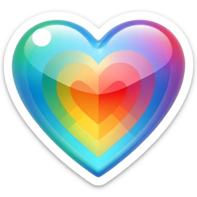 Haz un corazón arcoiris vidrio sticker