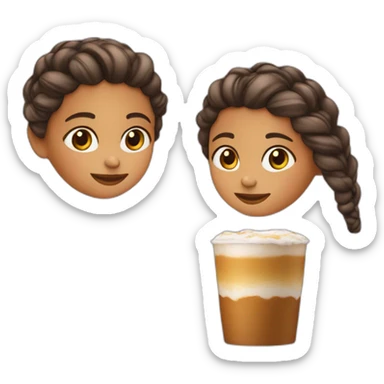 niña de pelo café con 2 trenzas sticker