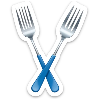 dessert fork with blue handle sticker