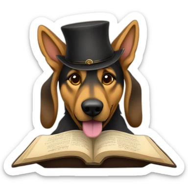 Rabbi German Shepherd Dog studying torah sticker