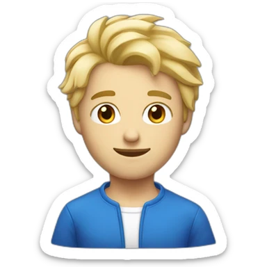 Homme au cheveux blond et aux yeux bleus sticker