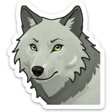 Wolf with white eyes sticker