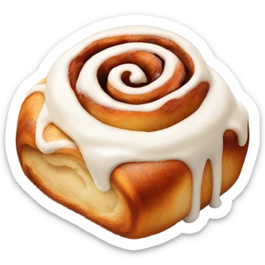 Cinnamon roll with icing sticker