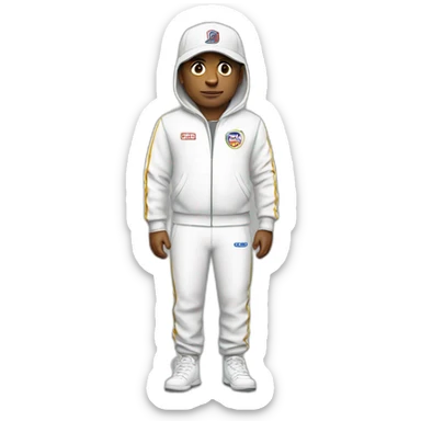 gopnik stands in a white track suit sticker